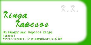 kinga kapcsos business card